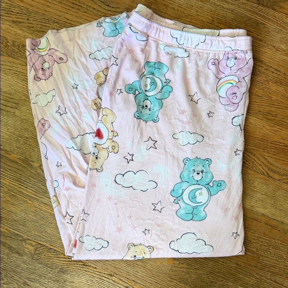 Pink Care Bear Print Women’s Pajama Pants - Soft Sleep Lounge